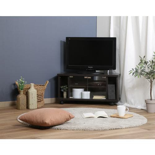 コーナーTVボード ブラウン