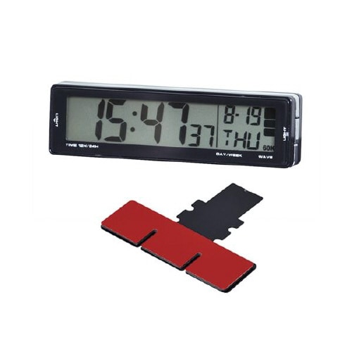 デジタル時計 ソーラー電波クロック ブルー