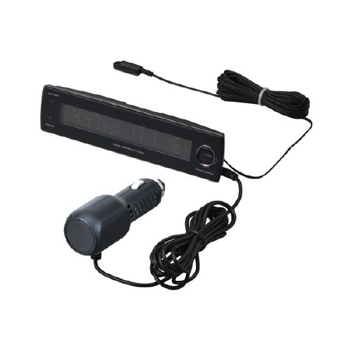 デジタル時計電波クロックブルー WA81