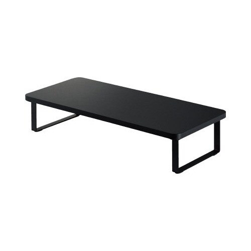 モニタースタンド 高さ12cm キーボード収納 黒