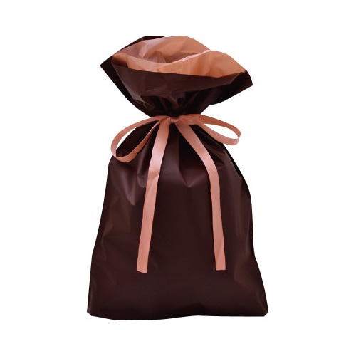 巾着袋 ブラウン 240×360+120 1P