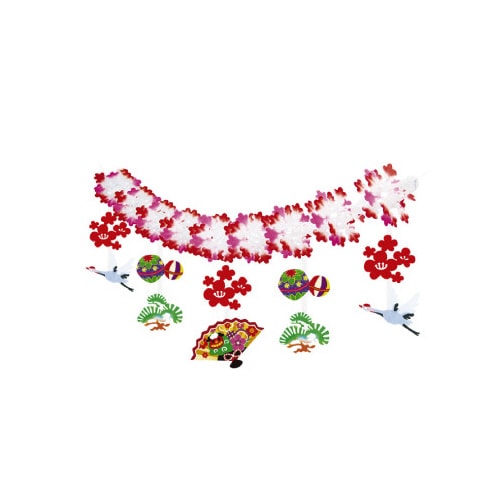 華やか扇正月ガーランド