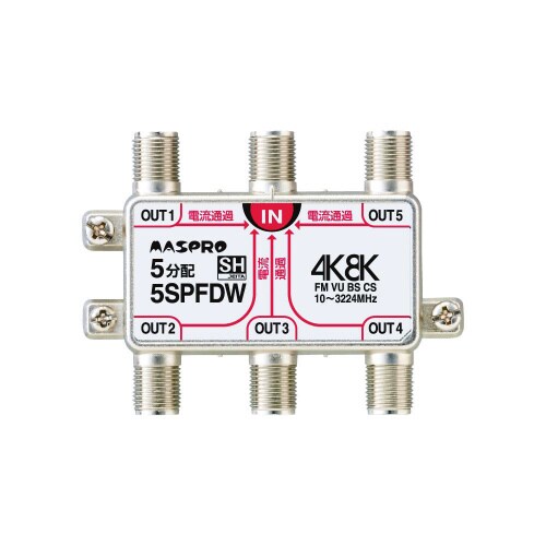 全端子電流通過 双方向 5分配器