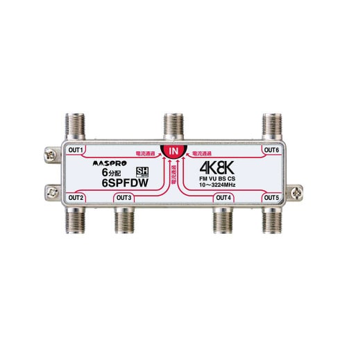 全端子電流通過 双方向 6分配器