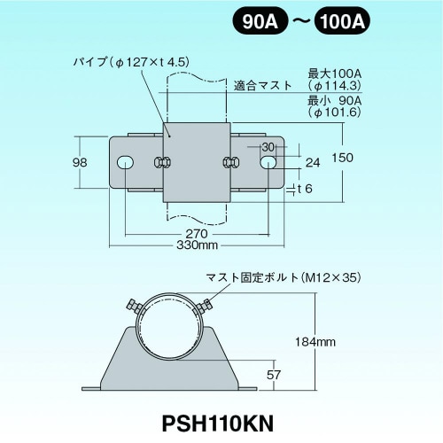 側面付けマスト取付金具