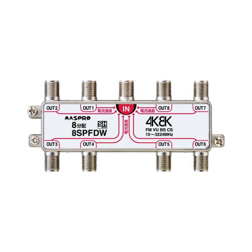 全端子電流通過 双方向 8分配器