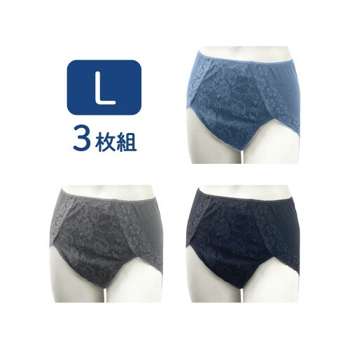 吸水消臭ショーツ レースデザイン L BL