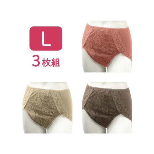 吸水消臭ショーツ レースデザイン L PK