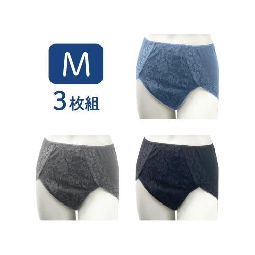 吸水消臭ショーツ レースデザイン M BL