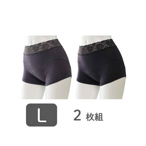 吸水消臭ショーツ ゴムフリー L GY