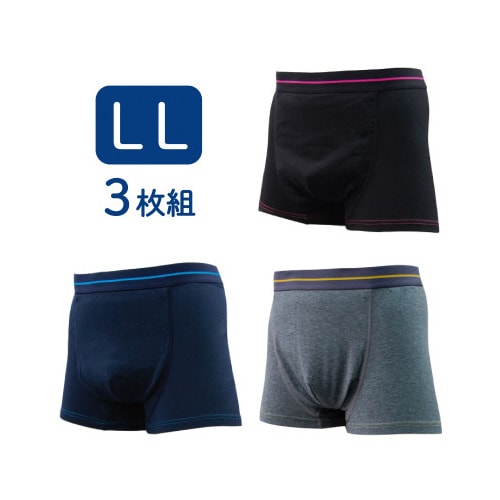 スマートボクサーパンツ無地大容量鉄仮面 3枚組LL
