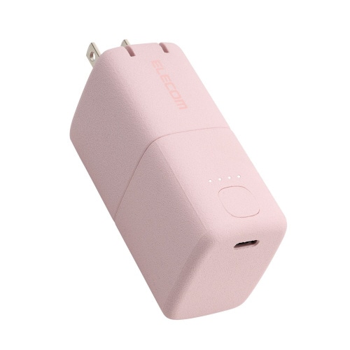 モバイルバッテリー コンセント 一体型 ピンク