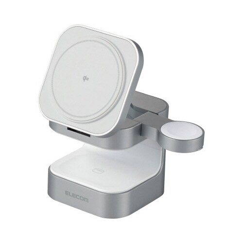 ワイヤレス充電器 Qi2対応 3in1 シルバー