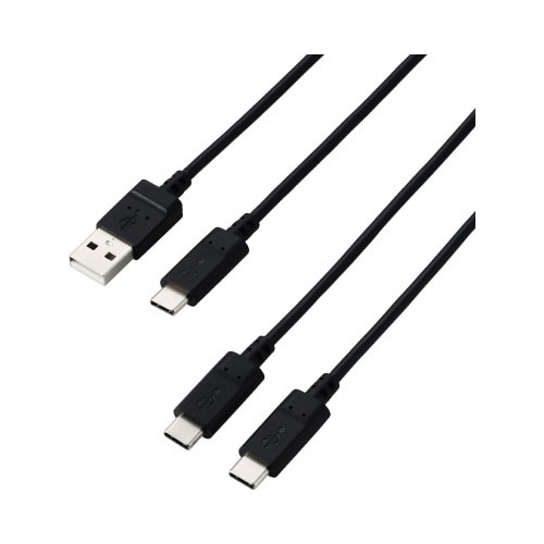 タイプCケーブル 2本 A−C/C−C 2m 黒