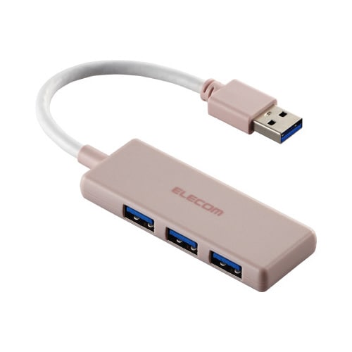 USBハブ(USB−A×3)バスパワー ピンク