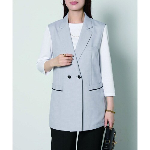 ロングベストAO5803ライトグレイL