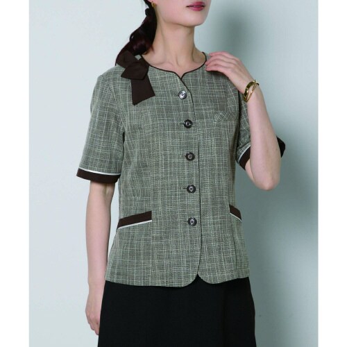 オーバーブラウスAJ0862ブラウン13号