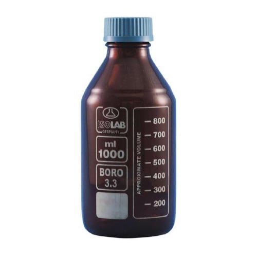 ねじ口瓶(茶 青蓋付 ISOLAB) 1000mL