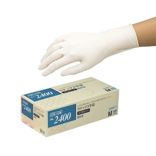 ラテックス手袋エクセレント粉付 2400−L×3