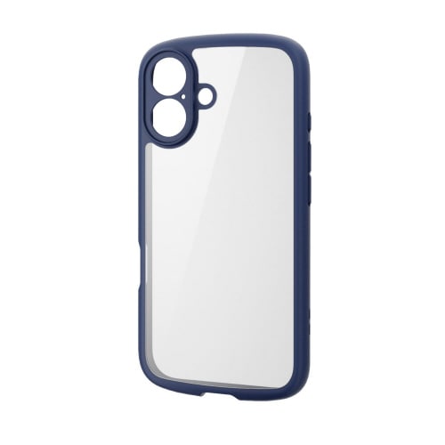 iPhone16ケースハイブリッド衝撃吸収紺