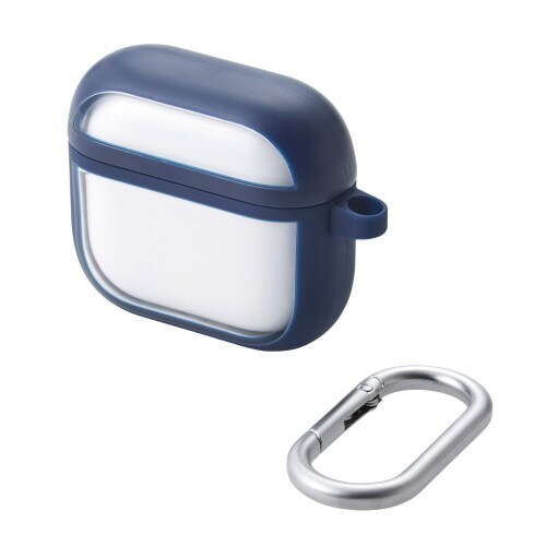 AirPods4耐衝撃ケース 落下防止 ネイビー