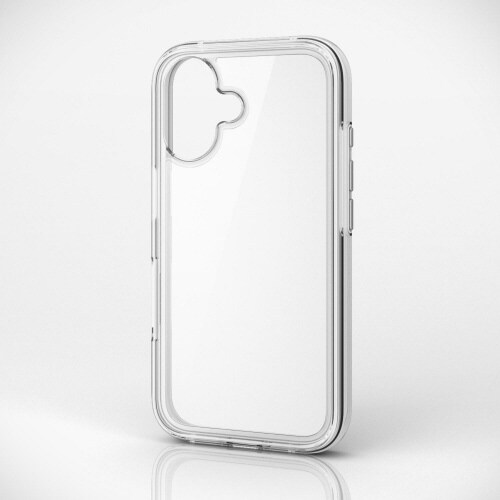 iPhone16ケースハイブリッド軽量白×透明