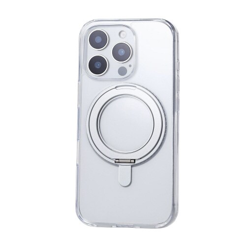 iPhone16Proケーススタンド機能付灰