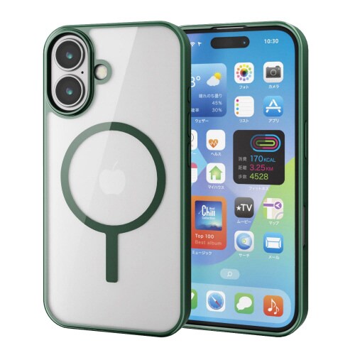 iPhone16ケースハイブリッド緑
