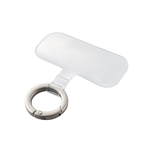 スマホ ストラップホルダー ケーブル穴用 シルバー