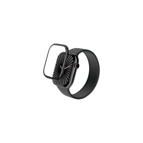 アップルウォッチ46mm ガラスフィルム 極薄 黒