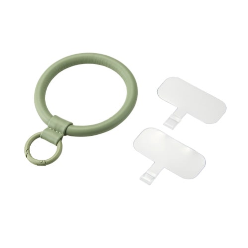 スマホ ハンドストラップ ソフトレザー グリーン