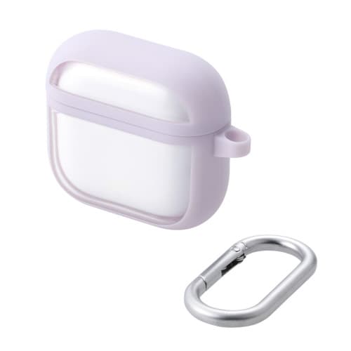 AirPods4耐衝撃ケース 落下防止 ラベンダー