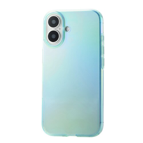 iPhone16ケースソフトオーロラライト青