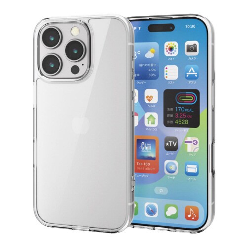 iPhone16Proケース衝撃吸収背面ガラス透明