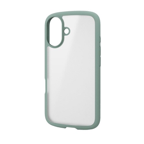 iPhone16ケース背面マット透明緑