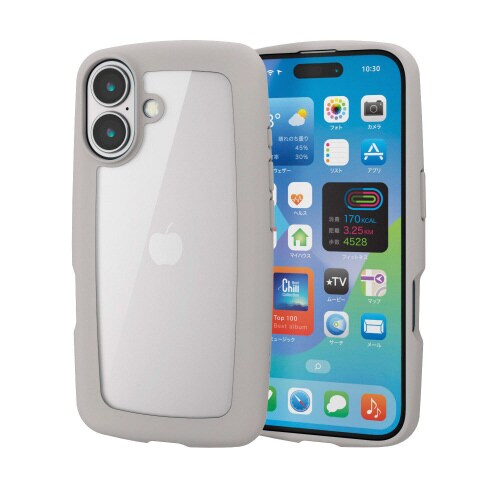 iPhone16ケースハイブリッドグレージュ