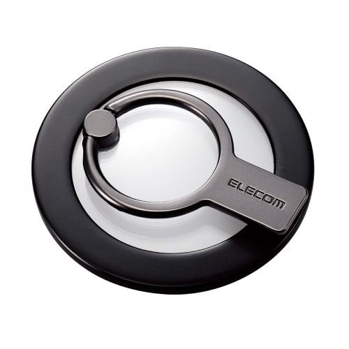 スマホリング マグネット クリアパーツ 黒