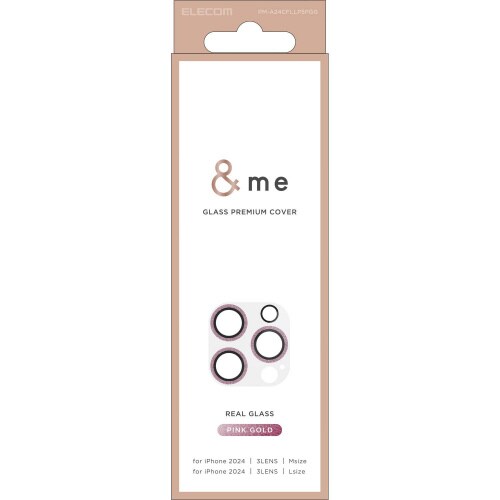 iPhone16Pro/MAXカメラカバーゴールド