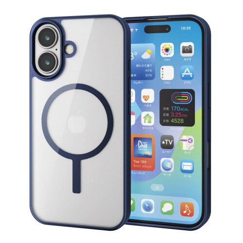 iPhone16ケースハイブリッド紺