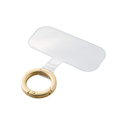 スマホ ストラップホルダー ケーブル穴用 ゴールド