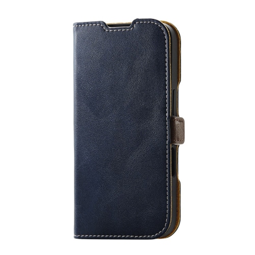 iPhone16ケースレザースリム紺