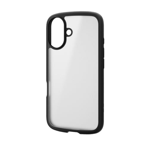 iPhone16ケース背面マット透明黒