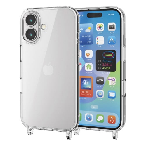 iPhone16ケースストラップホール付クリア