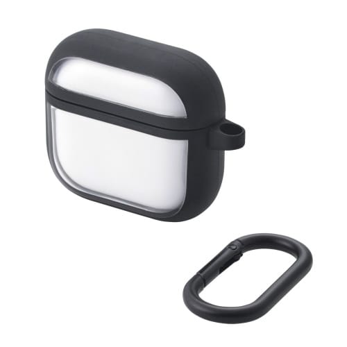 AirPods4耐衝撃ケース 落下防止 ブラック