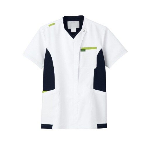 男女兼用スクラブ ホワイト ライム SS