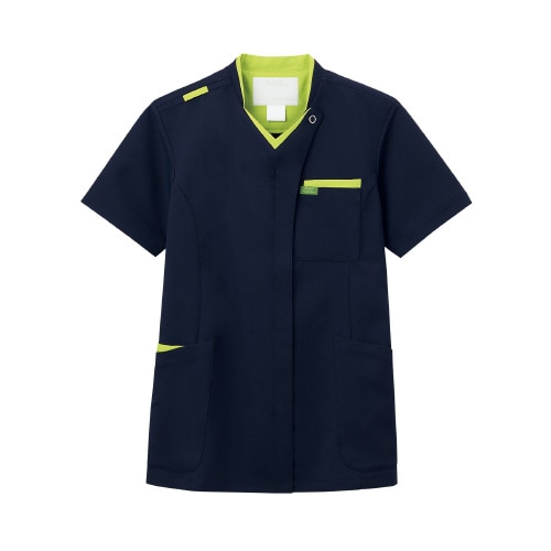 男女兼用スクラブ ダークネイビー ライム M