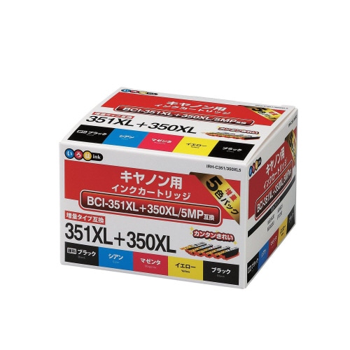 互換インク BCI−351+350/5MP 5色