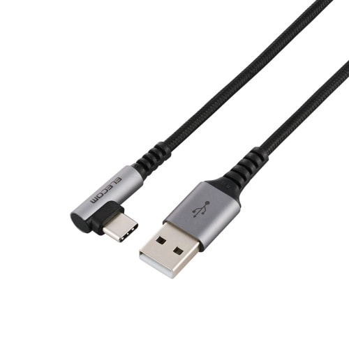 Type−Cケーブル(AtoC)0.3m L字 黒