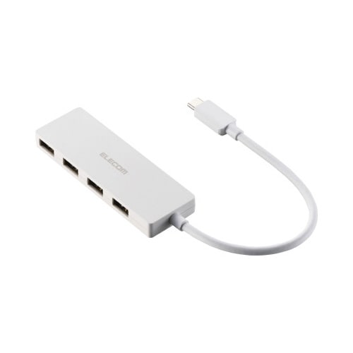 USBハブ A×4 C端子 ケーブル15cm 白