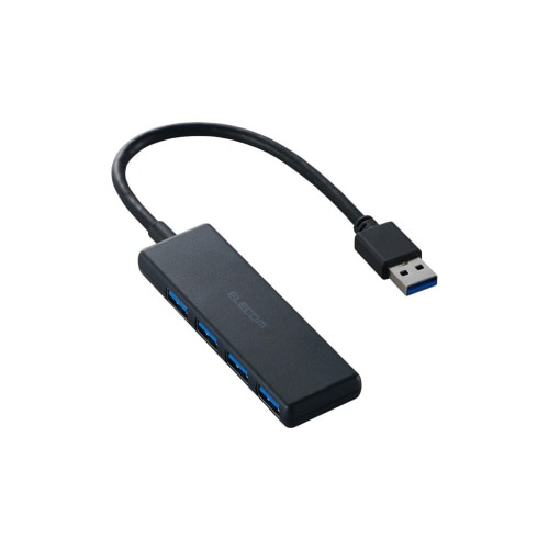 USB3.2ハブ A×4 ケーブル15cm 黒